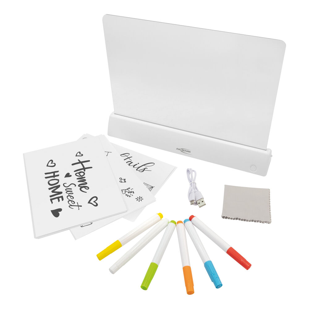 Mal- und Zeichentafel, LED/2W, mit Stiften Bild 3