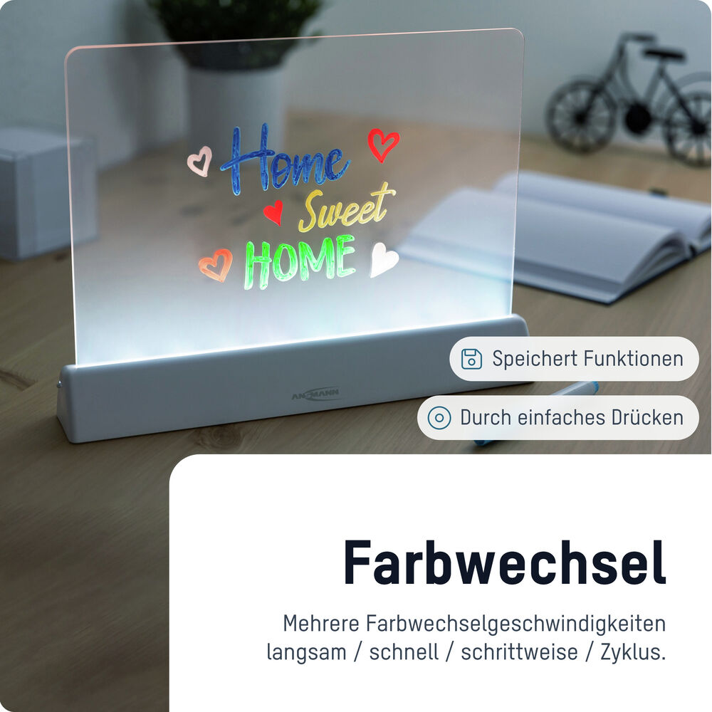 Mal- und Zeichentafel, LED/2W, mit Stiften Bild 4