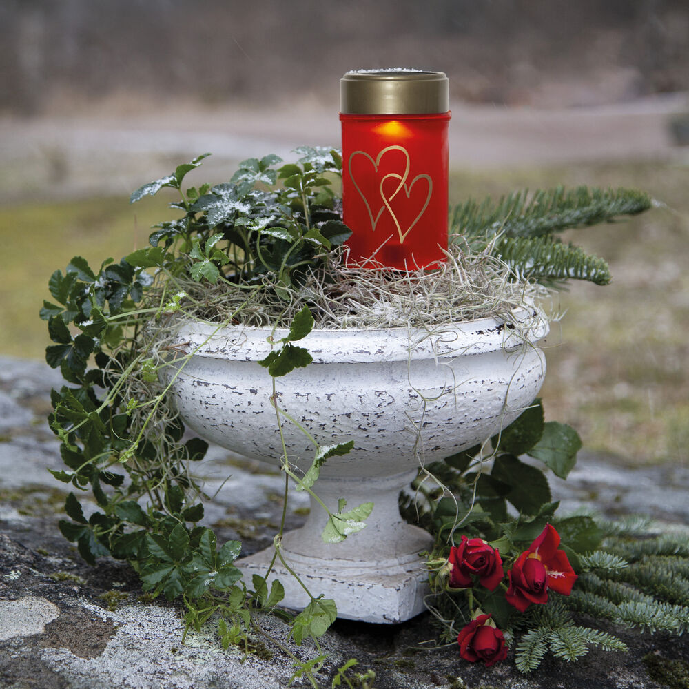 Solar-Grablicht, HEARTY, 1 warmwei�e, flackernde LED, H 120 Bild 2