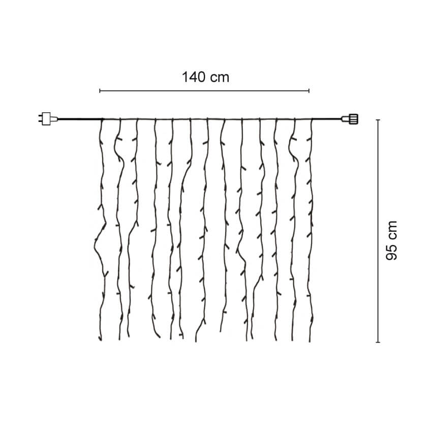 LED-Lichtervorhang, LED-LICHTSYSTEM 31V, 100 warmweie LEDs Bild 4