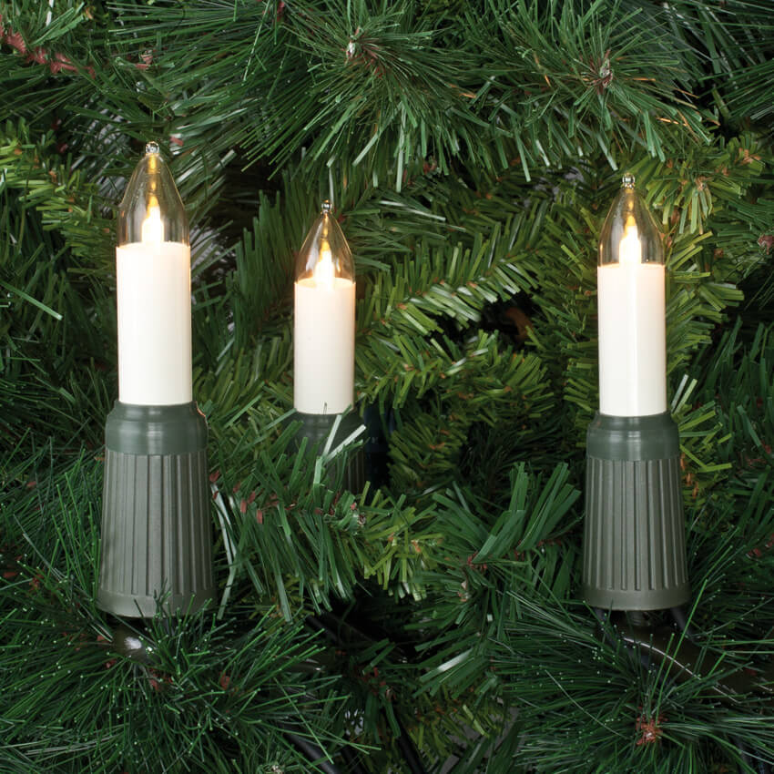 Weihnachtsbaumkette,  klar/elfenbein, LED/30xE14/3V/0,1W, mit teilbarem Stecker