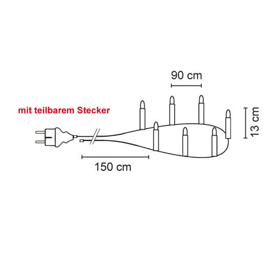 Weihnachtsbaumkette,  klar/elfenbein, LED/30xE14/3V/0,1W, mit teilbarem Stecker Bild 3