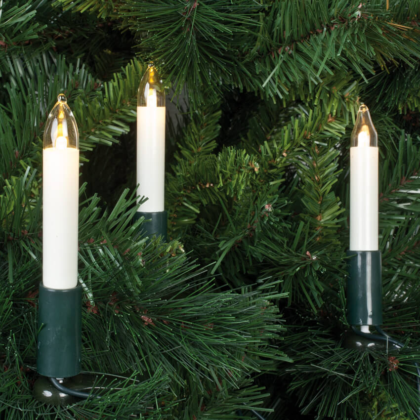LED-Weihnachtsbaumkette,  klar/elfenbein, LEDs warmwei, mit teilbarem Stecker  