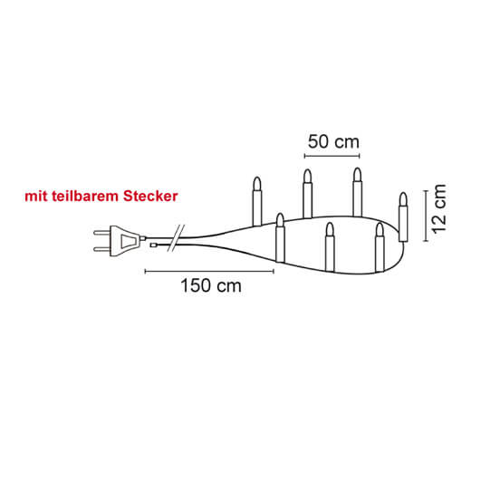 LED-Weihnachtsbaumkette,  klar/elfenbein, LEDs warmwei, mit teilbarem Stecker   Bild 3