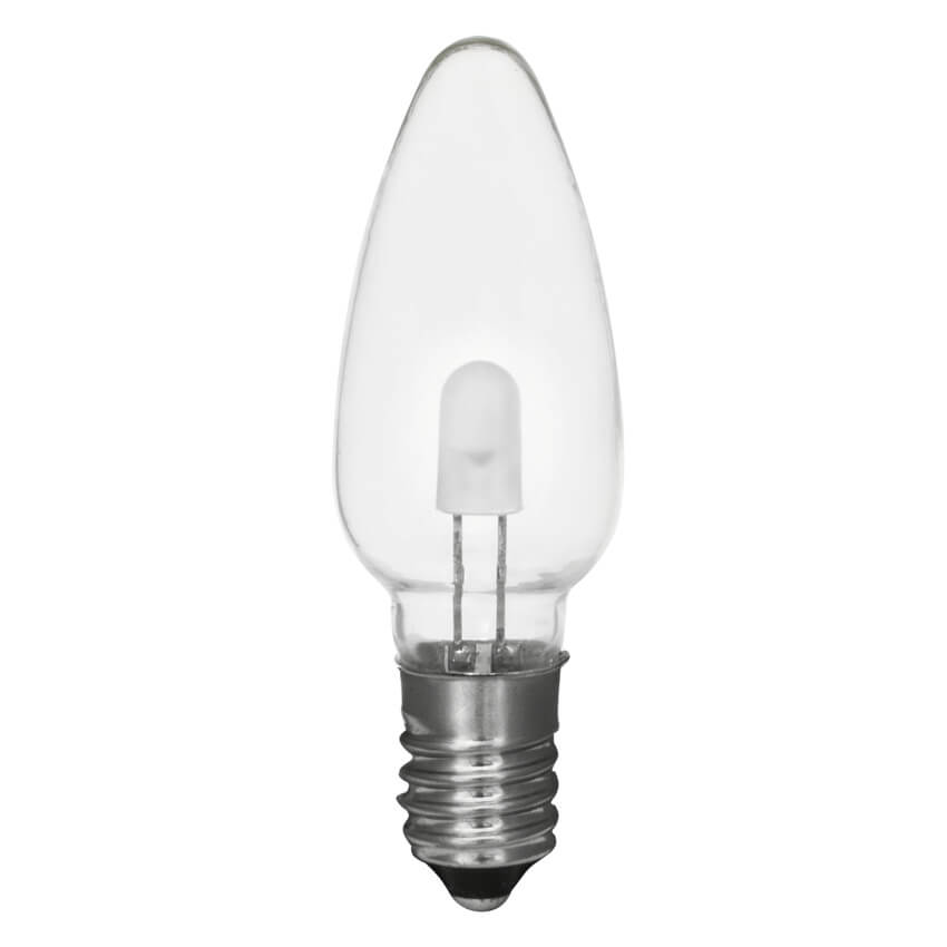 LED-Topkerze, klar,  E10/8-34V/0,1-0,2W