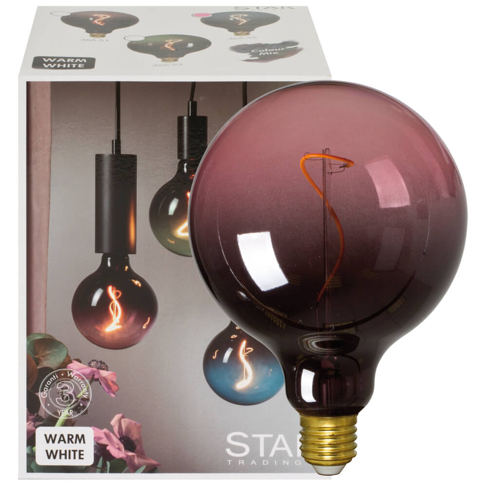 LED-Filament-Lampen, Globe-Form, Rauchglas verspiegelt, E27/4W,  125