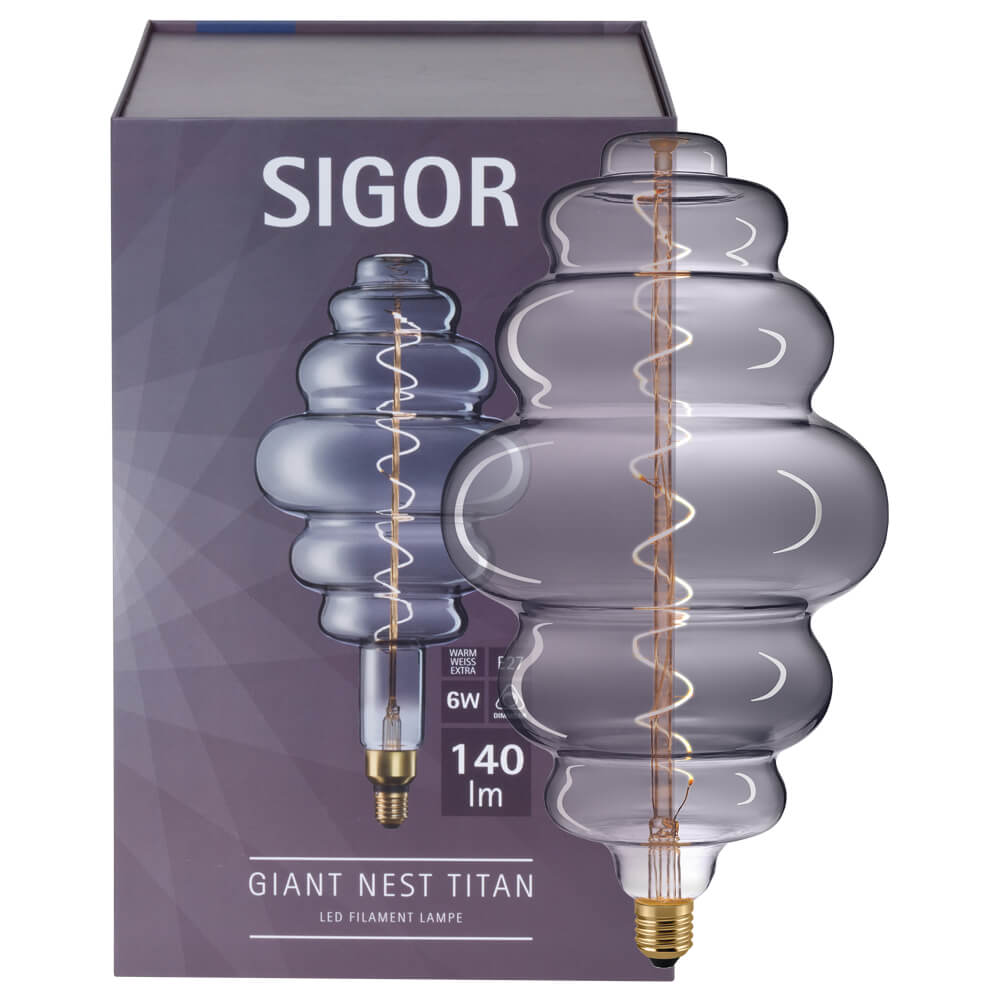 LED-Filament-Lampe, GIANT NEST, E27/6W, 300 lm, 2200K, L 335,  200