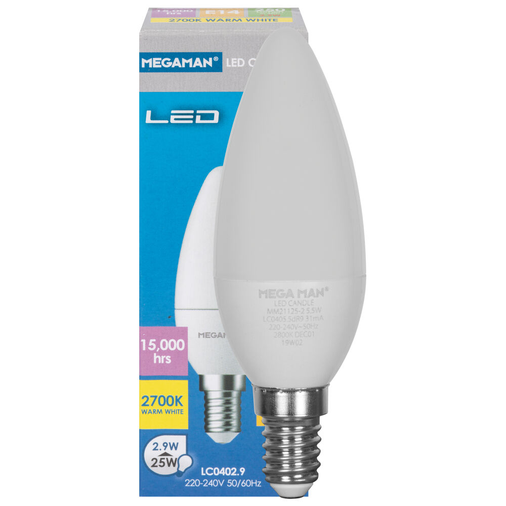 LED-Lampe, CLASSIC, Kerzen-Form, matt, E14/2,9W (25W), 250 lm, 2700K