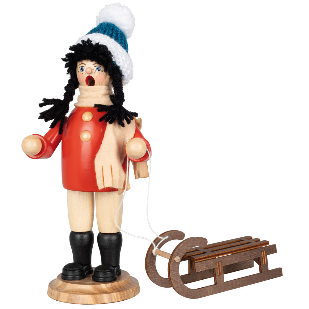 Rucherfigur, SCHLITTENFAHRERIN Bild 2