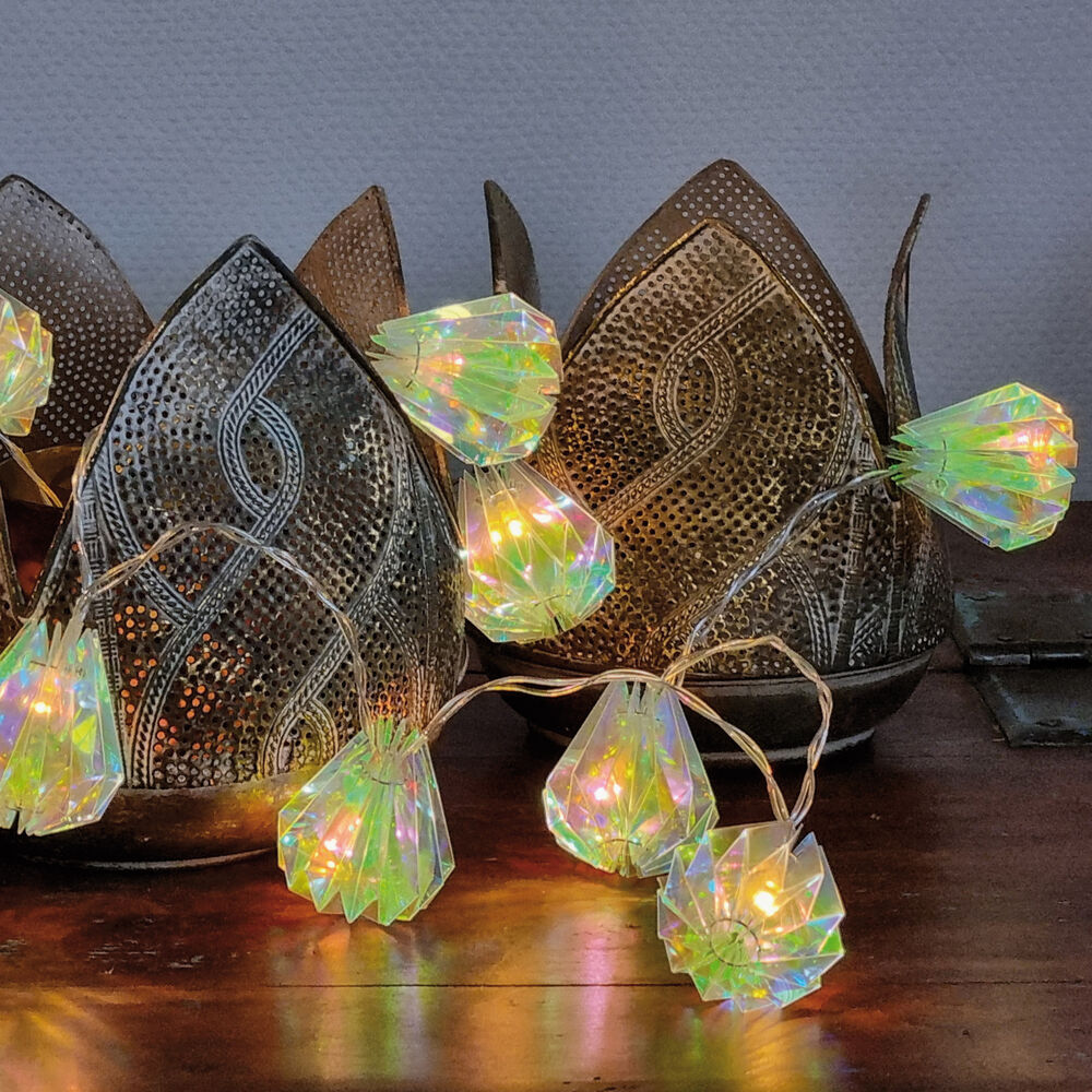 LED-Minilichterkette, 10 warmweie LEDs, Laternen