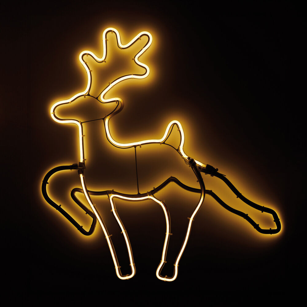 Lichtschlauchmotiv, laufendes Rentier, warmweie LEDs Bild 2