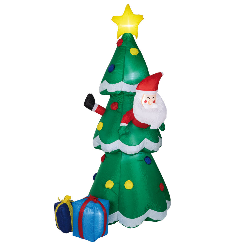 aufblasbarer Weihnachtsbaum XXL, mit Sternspitze, Weihnachtsmann und Geschenken Bild 2