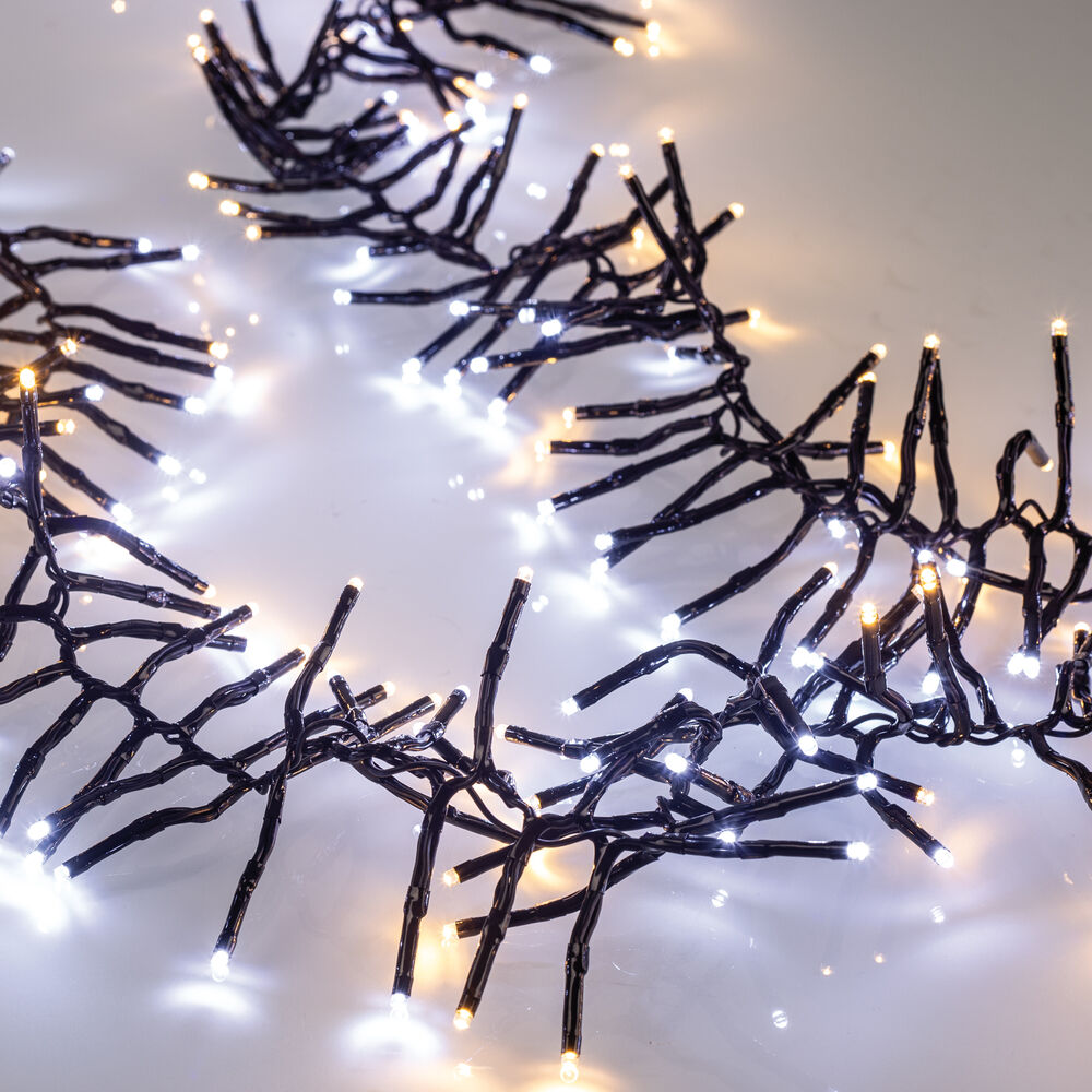 LED-Lichterkette, Cluster, warmweie und weie LEDs