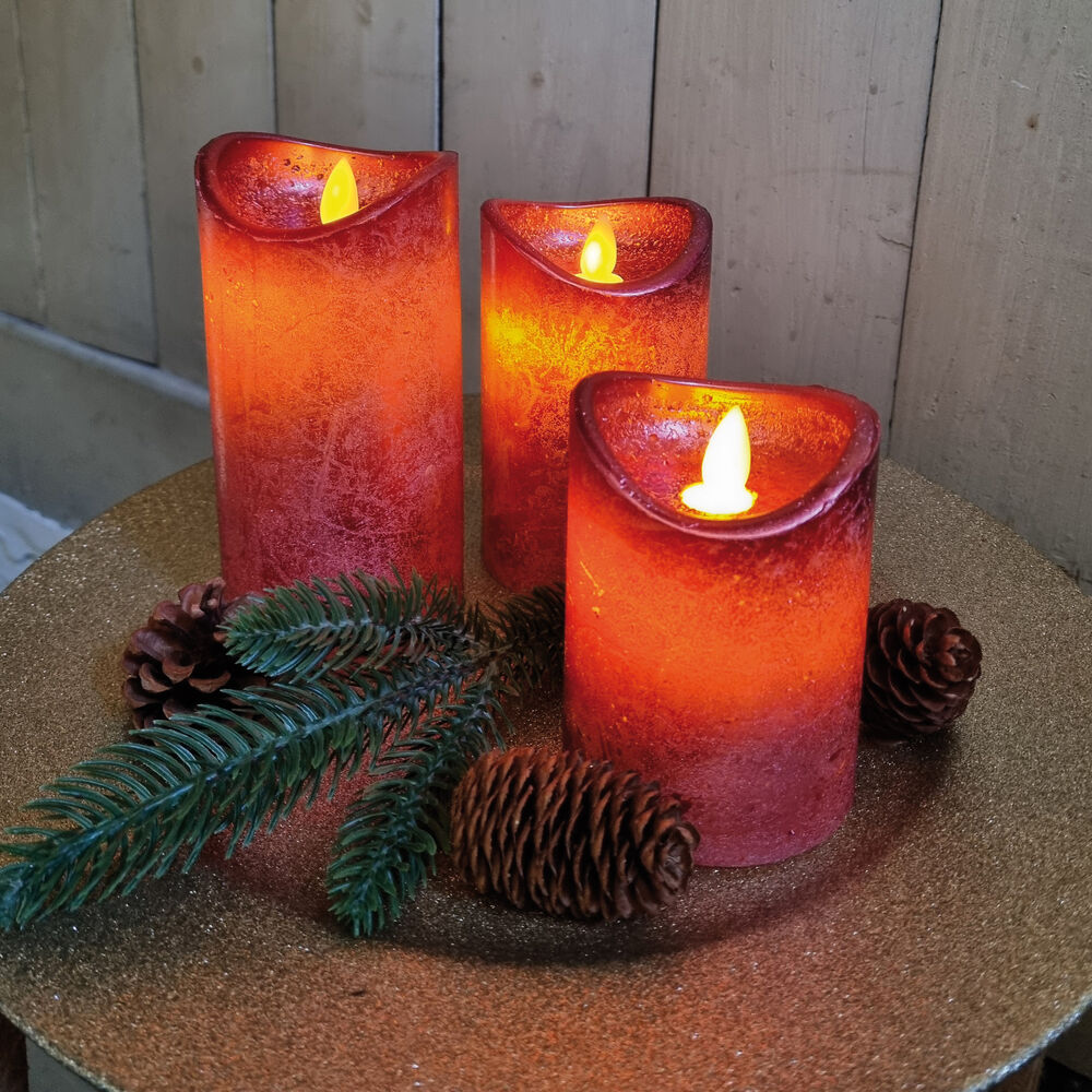 Echtwachskerze, 1 warmweie LED Bild 2