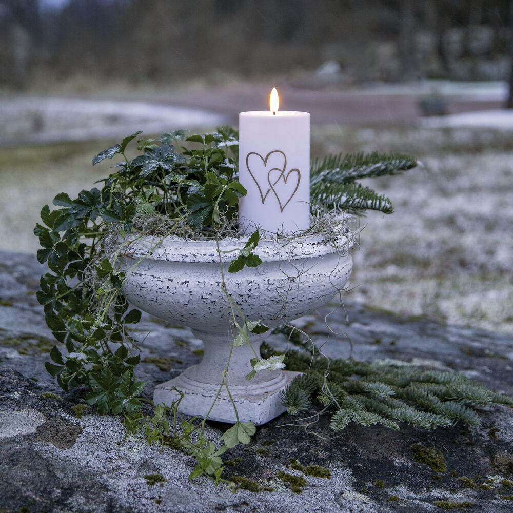 Outdoorkerze, FLAMME HEART, 1 warmweie flackernde LED, H 140 Bild 3