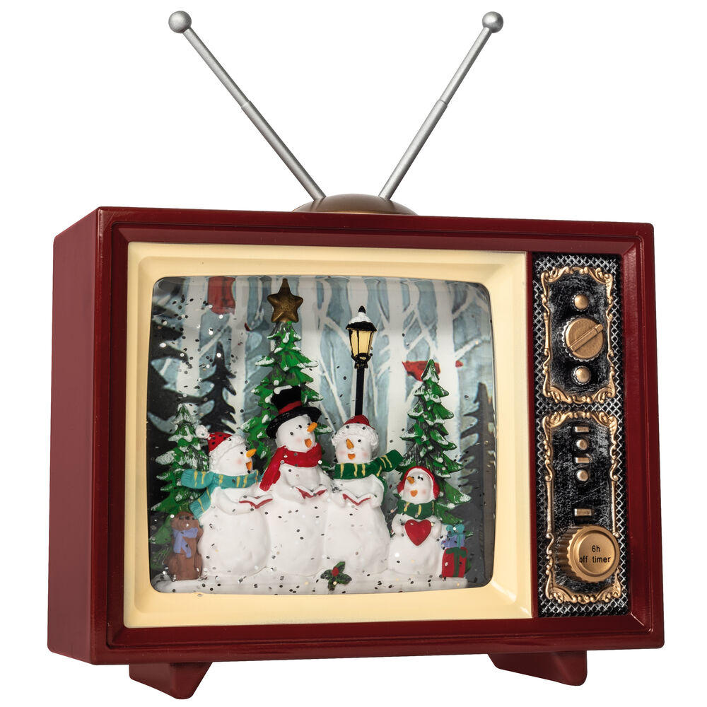 Schneelaterne, VINTER, Schneemnner im Fernseher, 1 warmweie LED Bild 2