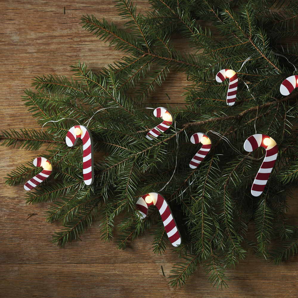 LED-Minilichterkette, CANDY CANE, 10 warmwei�e LEDs