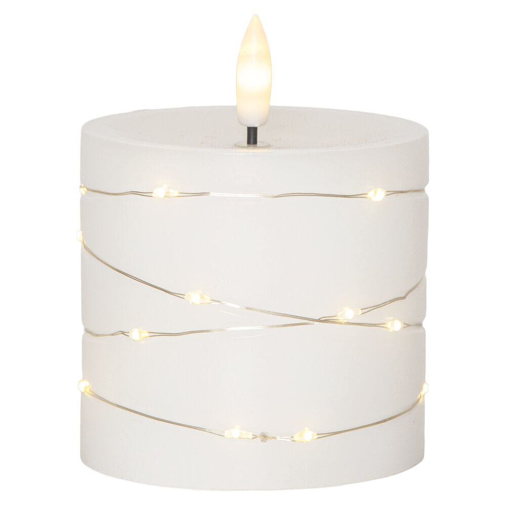 Echtwachskerze, FLAMME DEW, 25 warmwei�e LEDs, wei�