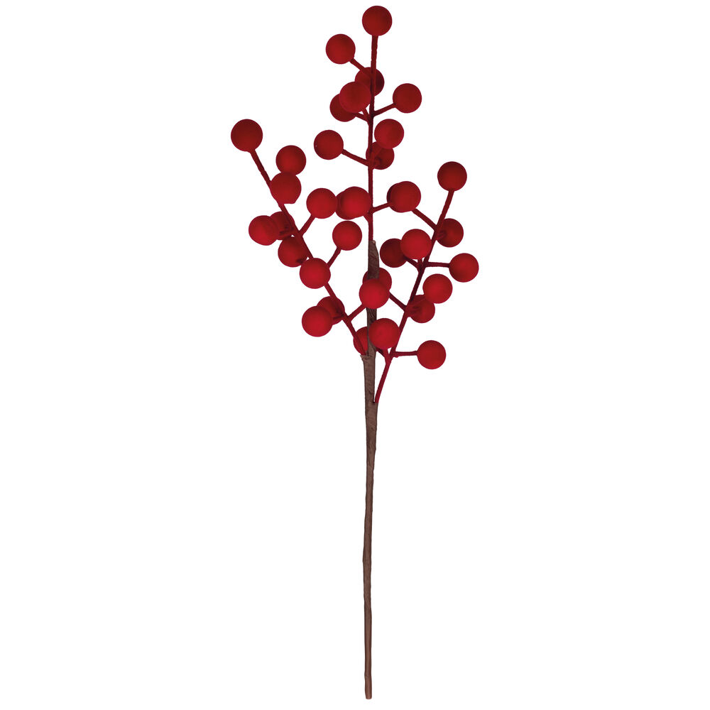 Zweig, Kunststoff braun, rote Samtbeeren, H 350, � 140  Bild 2
