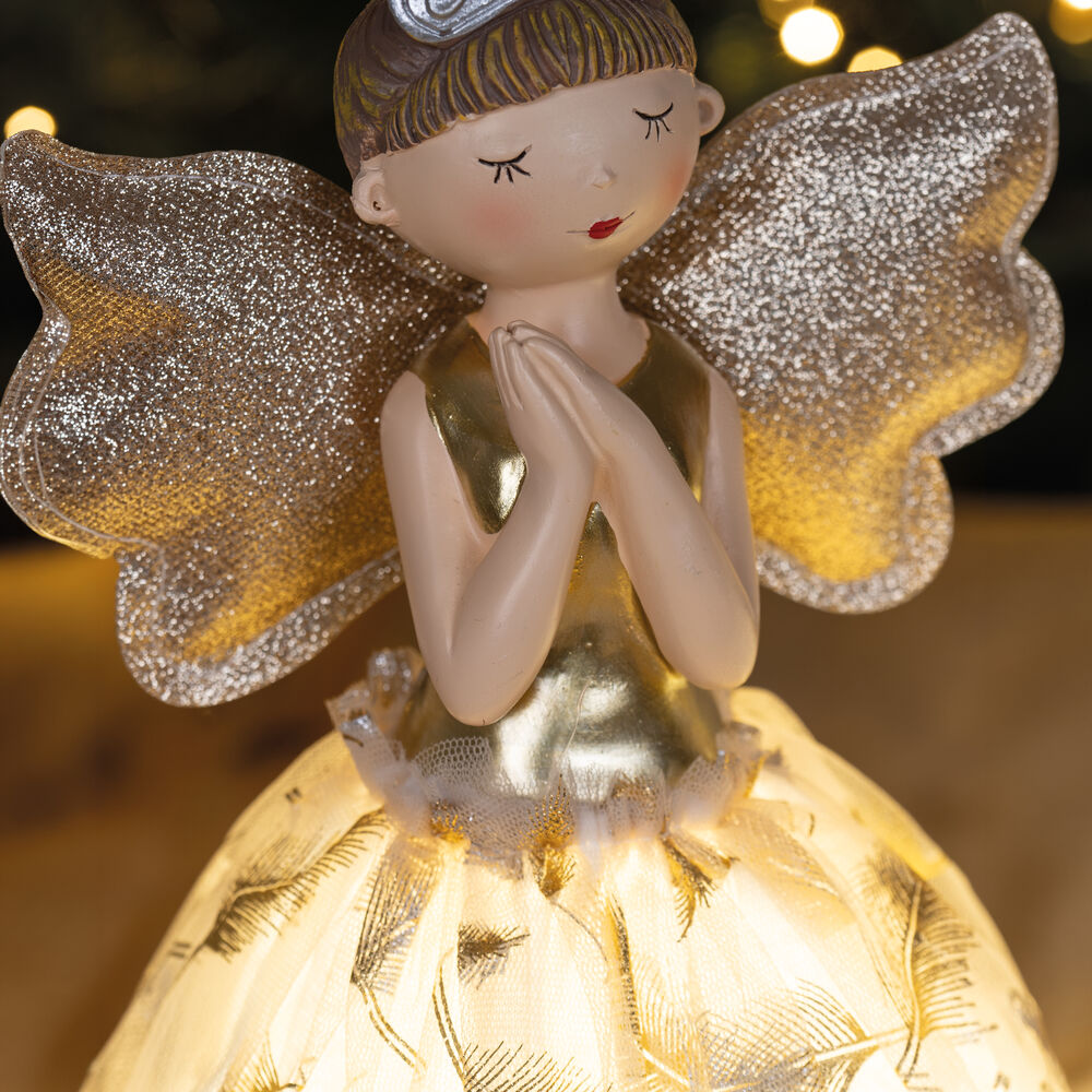 Engel, im T�llkleid, warmwei�e LEDs Bild 2