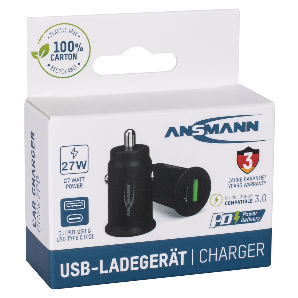 USB-Kfz-Lader, CAR CHARGER, 1 x USB-A & 1 x USB-C, max. 30W Bild 2