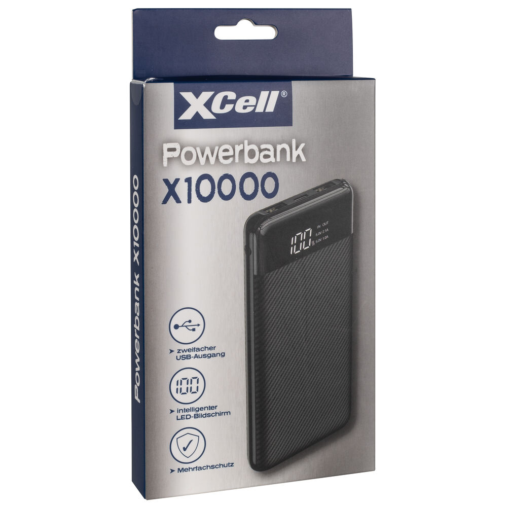 Powerbank, 10.000 mAh, Eingang: Micro-USB + USB-C, Ausgang: USB-A Bild 3