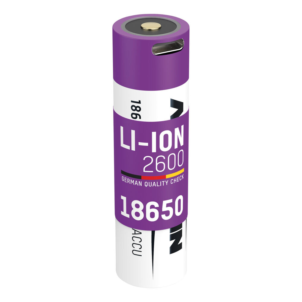 LI-ION-Akku, 18650 Rundzelle, 3,6V/2.600 mAh, Blisterware, mit integriertem USB-C Ladeport Bild 6