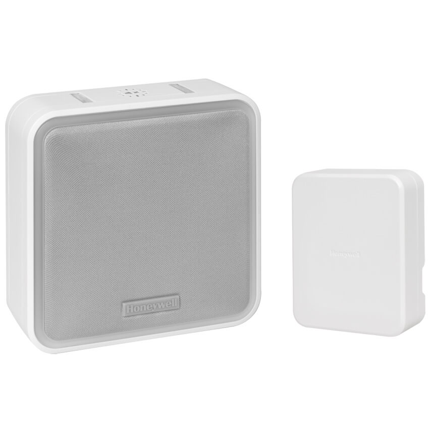 Funk-Gong mit Funk-Taster, SERIE 9, DC915SCV, mit Repeater-Funktion und LED-Stroposkopblitz, wei