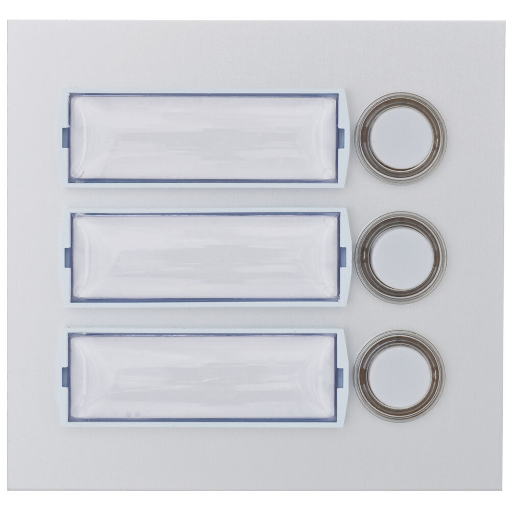 UP-Klingeltaster, Frontplatte Aluminium eloxiert, beleuchtet mit Soffitte, 3 Taster 