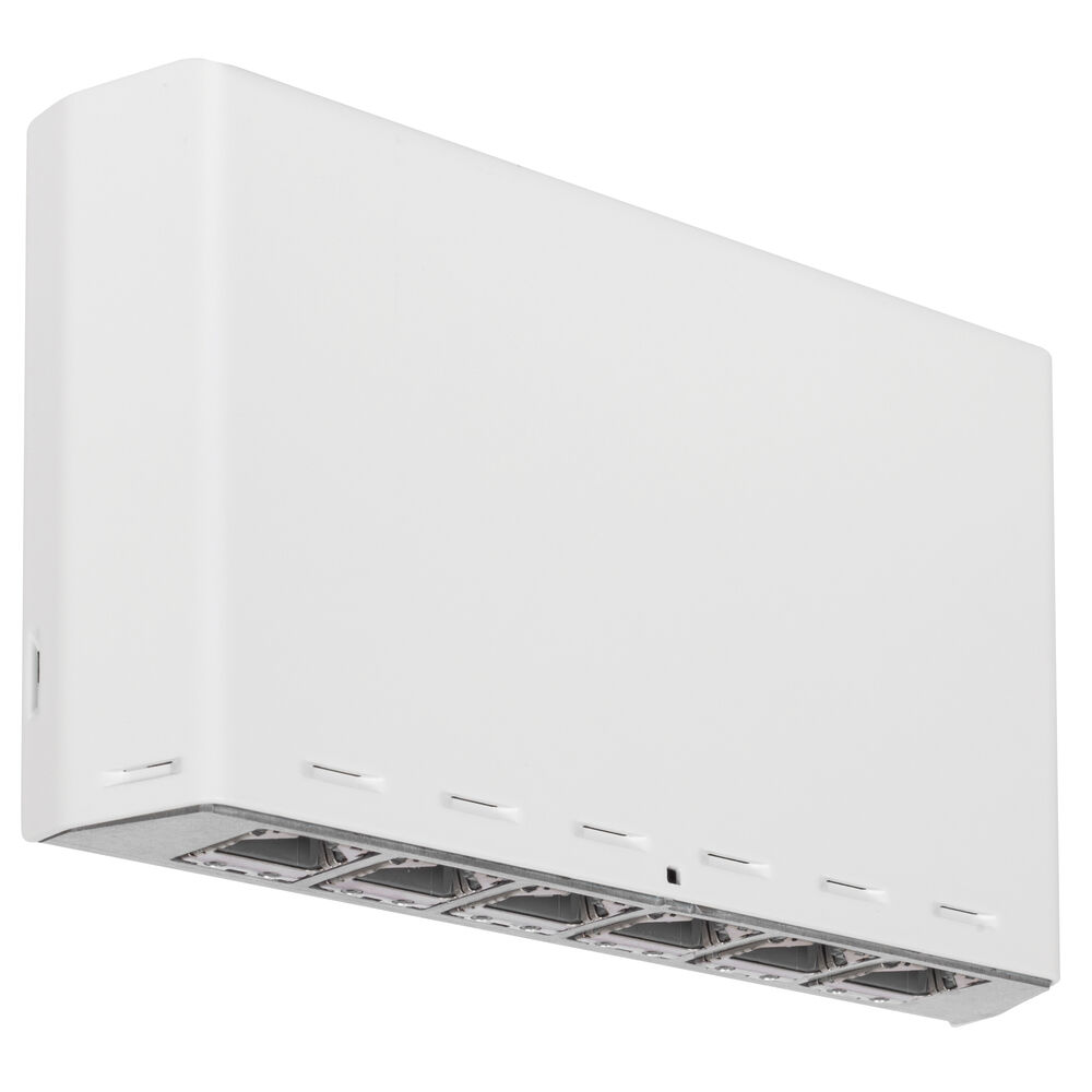 AP-Patch Panel, CAT 6A iso, Datenbertragung bis 500 MHz, vollgeschirmtes Metallgehuse, reinwei