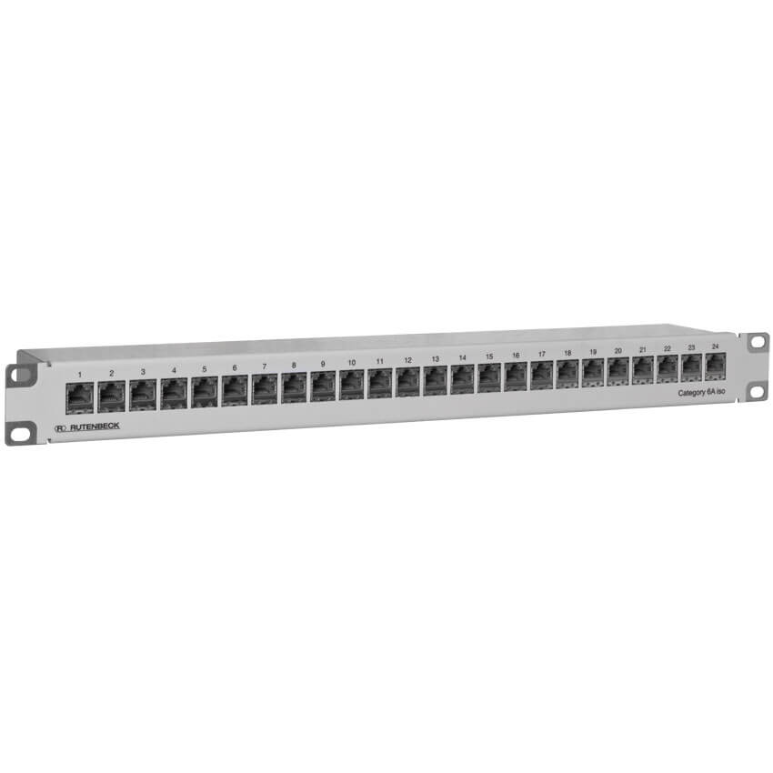 Einbau-Patch Panel, CAT 6A, Datenbertragung bis 500 MHz, 19 Zoll, 24 Ports