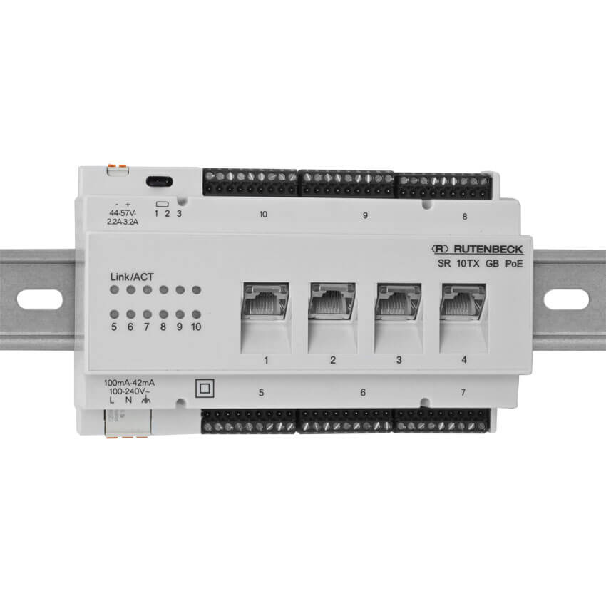 REG-Gigabit-Switch, SR 10TX GB PoE, zur Hutschienenmontage, 10 Ports, PoE