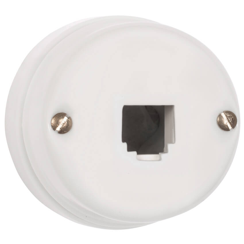 CAT 5e Anschlussdose, Atlantis Porzellan wei