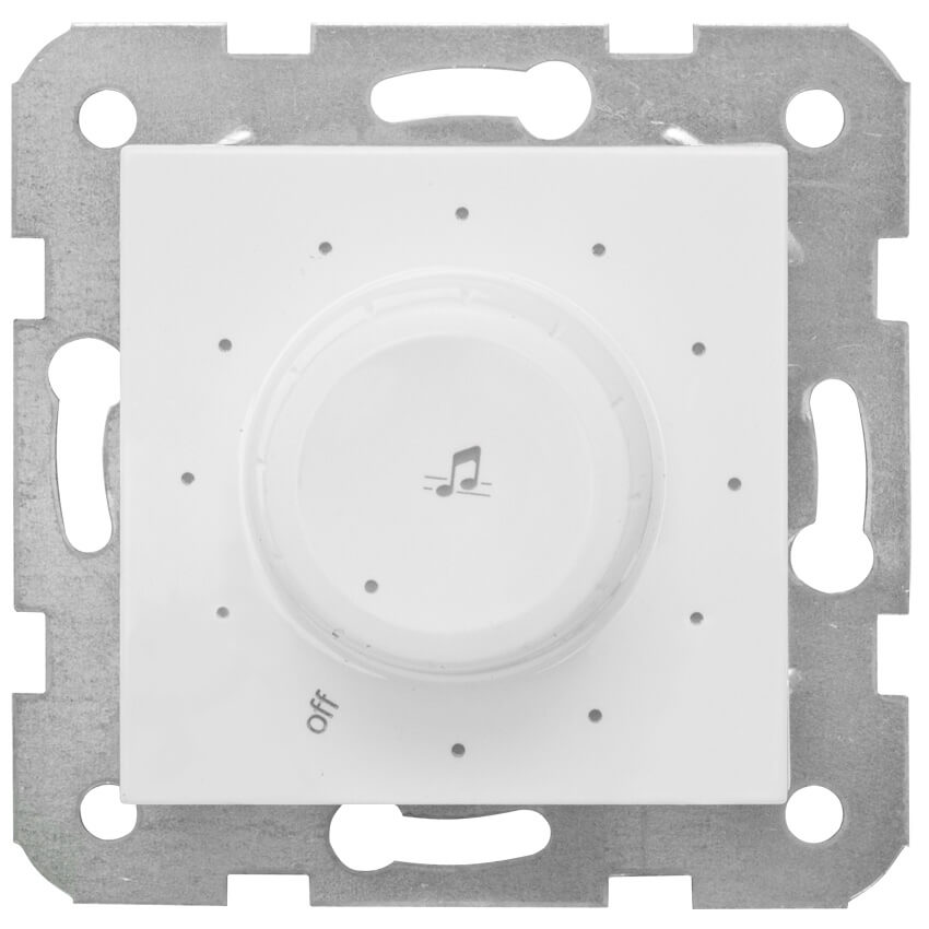 Kombi-Lautsprecherregler, 3 - 1200 Ohm, 5V, mit Zentralplatte 50 x 50 mm, MERIDIAN, reinwei