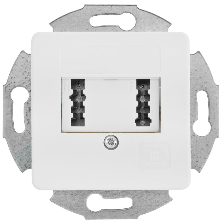 Kombi-Telefonsteckdose, TAE, Zentralplatte 50 x 50 mm, reinwei�