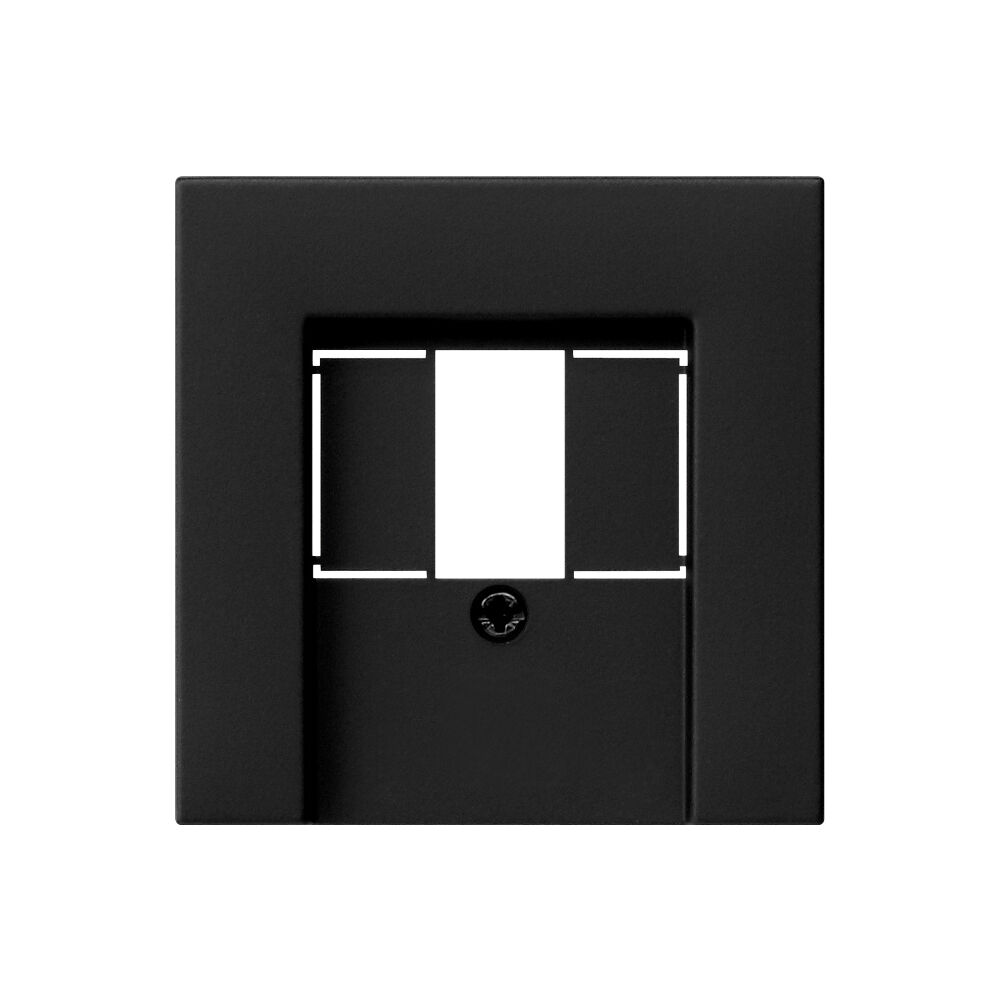 Zentralplatte, fr 1 bis 3-fach-TAE-Steckdose, Standard 55, schwarz matt