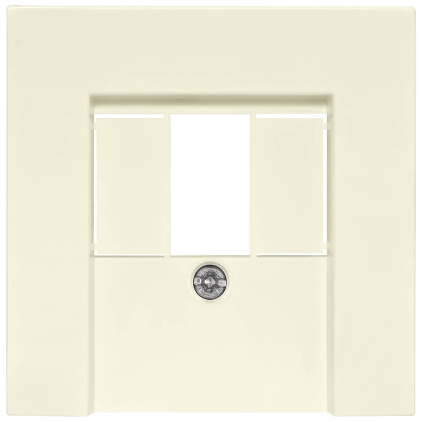 Zentralplatte, fr 1 bis 3-fach-TAE-Steckdose, Standard 55, cremewei glnzend