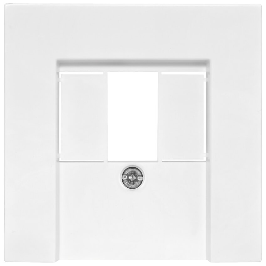 Zentralplatte, fr 1 bis 3-fach TAE-Steckdose, Standard 55, reinwei glnzend