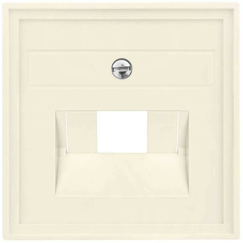 Zentralplatte, fr 1 bis 2-fach UAE-Anschlussdose, Standard 55, cremewei glnzend