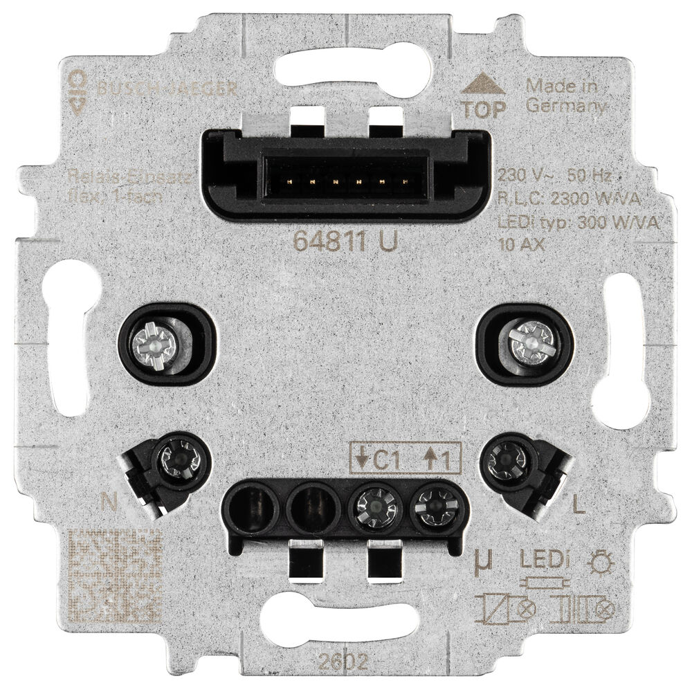 Relais-Einsatz flex, 1-fach, 64811 U, 2.500W/300VA, 3-Draht, f�r Busch-W�chter Sensor