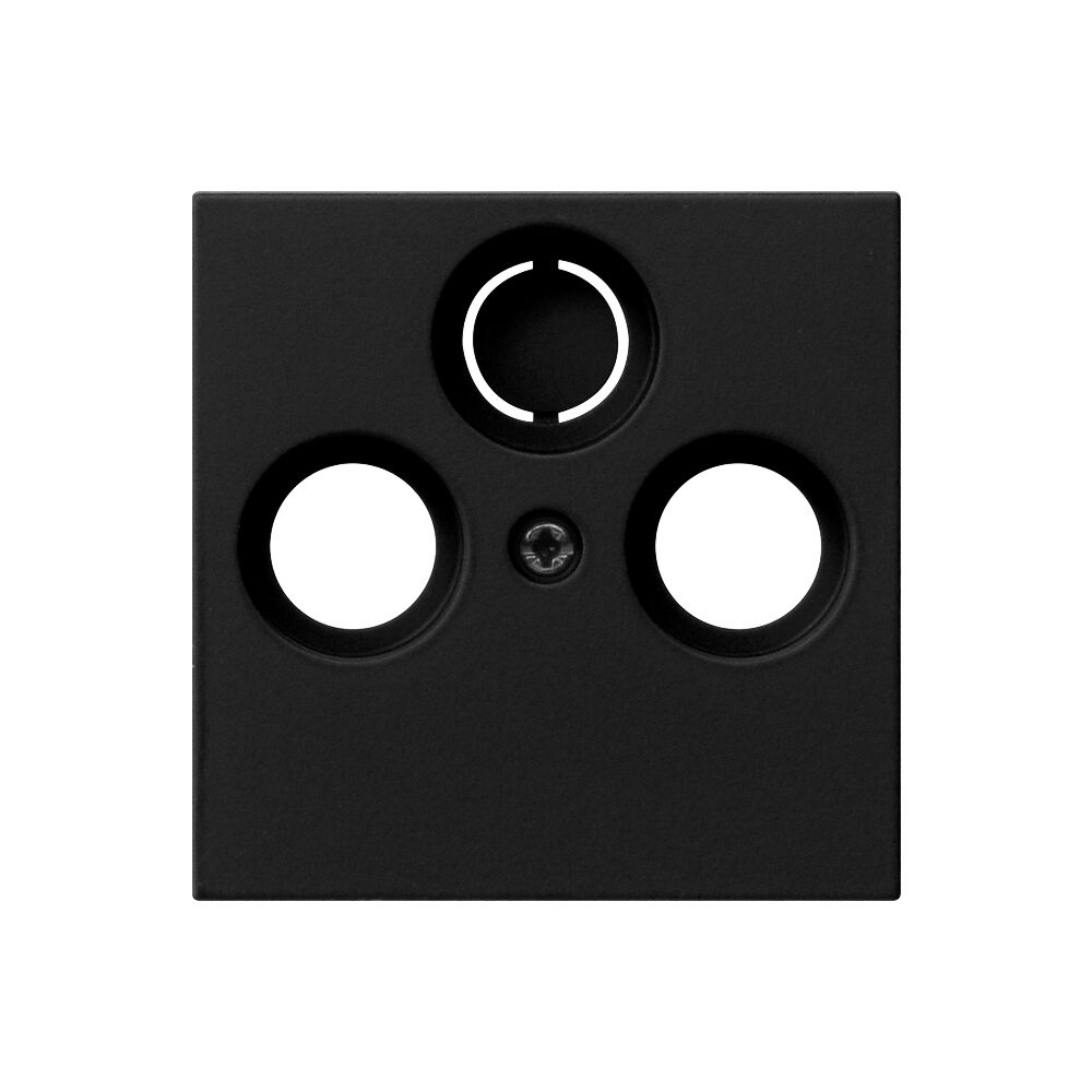 Zentralplatte, fr TV/Radio/SAT- Antennensteckdose, Standard 55, schwarz matt