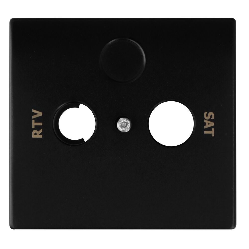 Zentralplatte, f�r TV/Radio- Antennensteckdose, APOLO 5000, schwarz matt