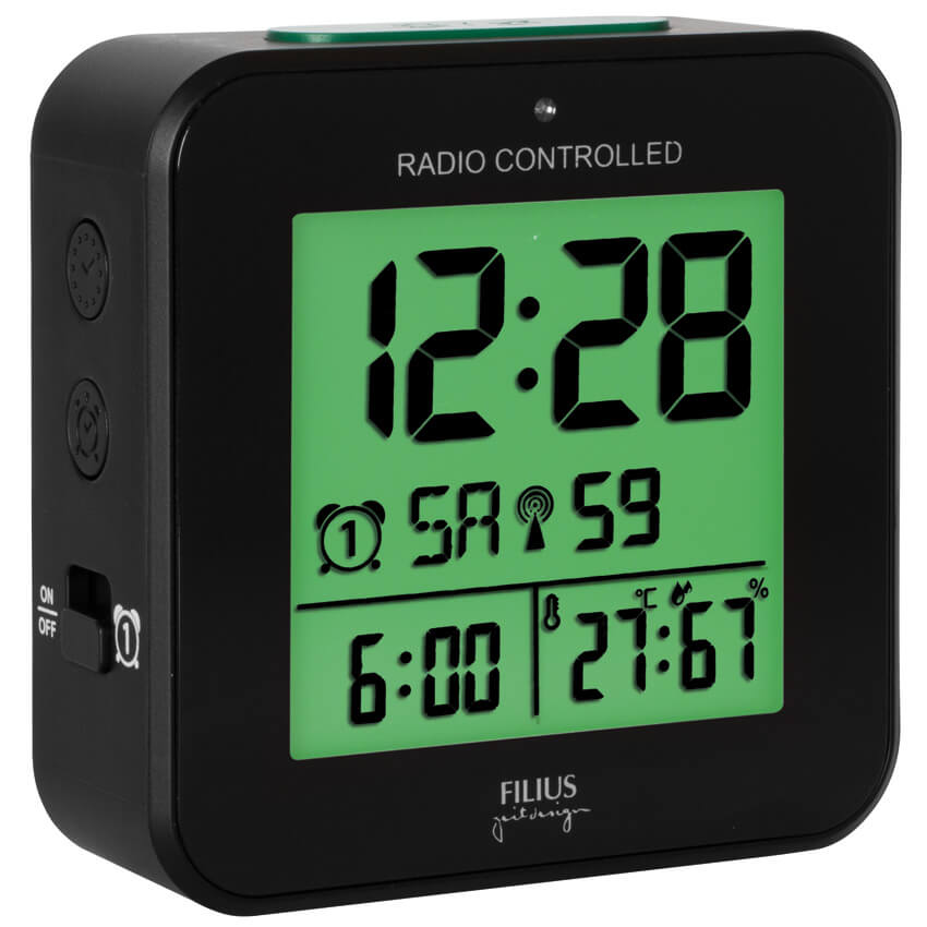 Wecker, mit Funkuhrwerk, schwarz Bild 2