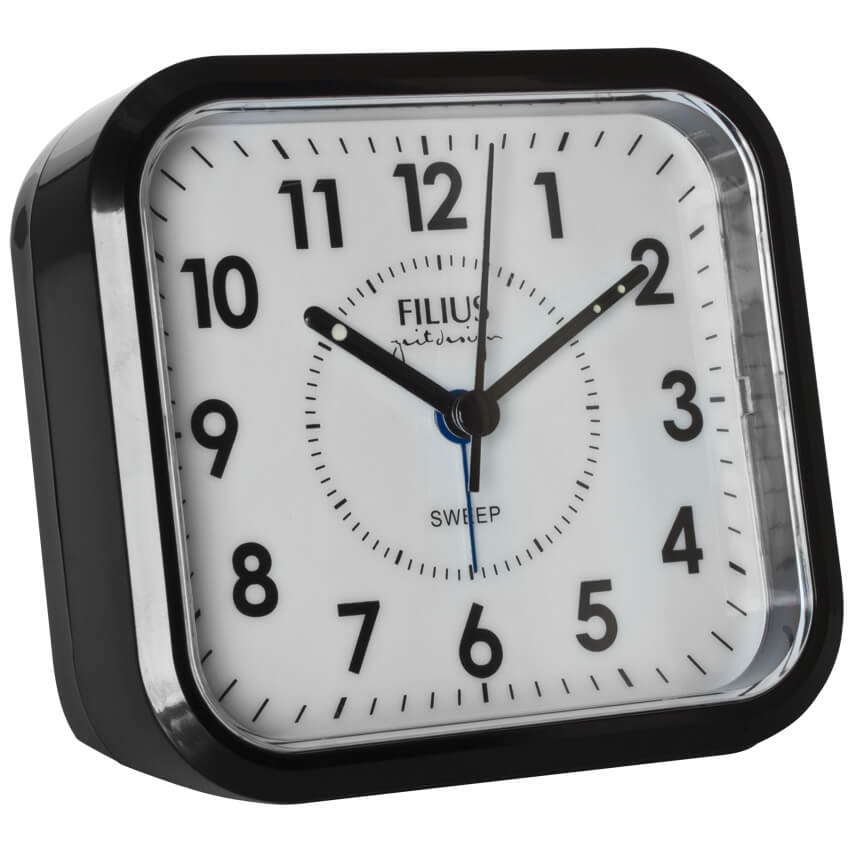 Wecker, mit Quarzuhrwerk, schwarz/wei�