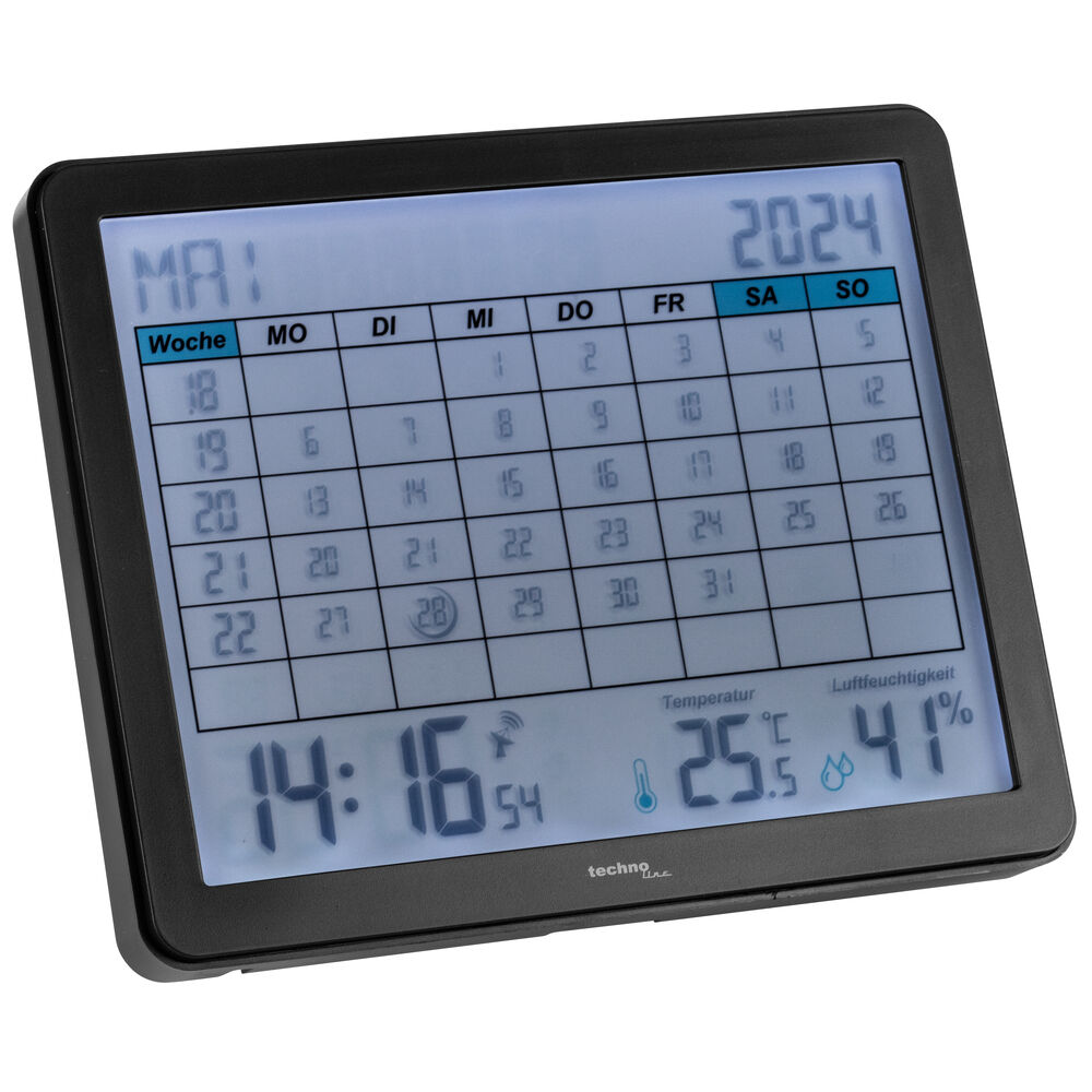 Wand-/Tischuhr, WT 2600, mit Funkuhrwerk und Kalender