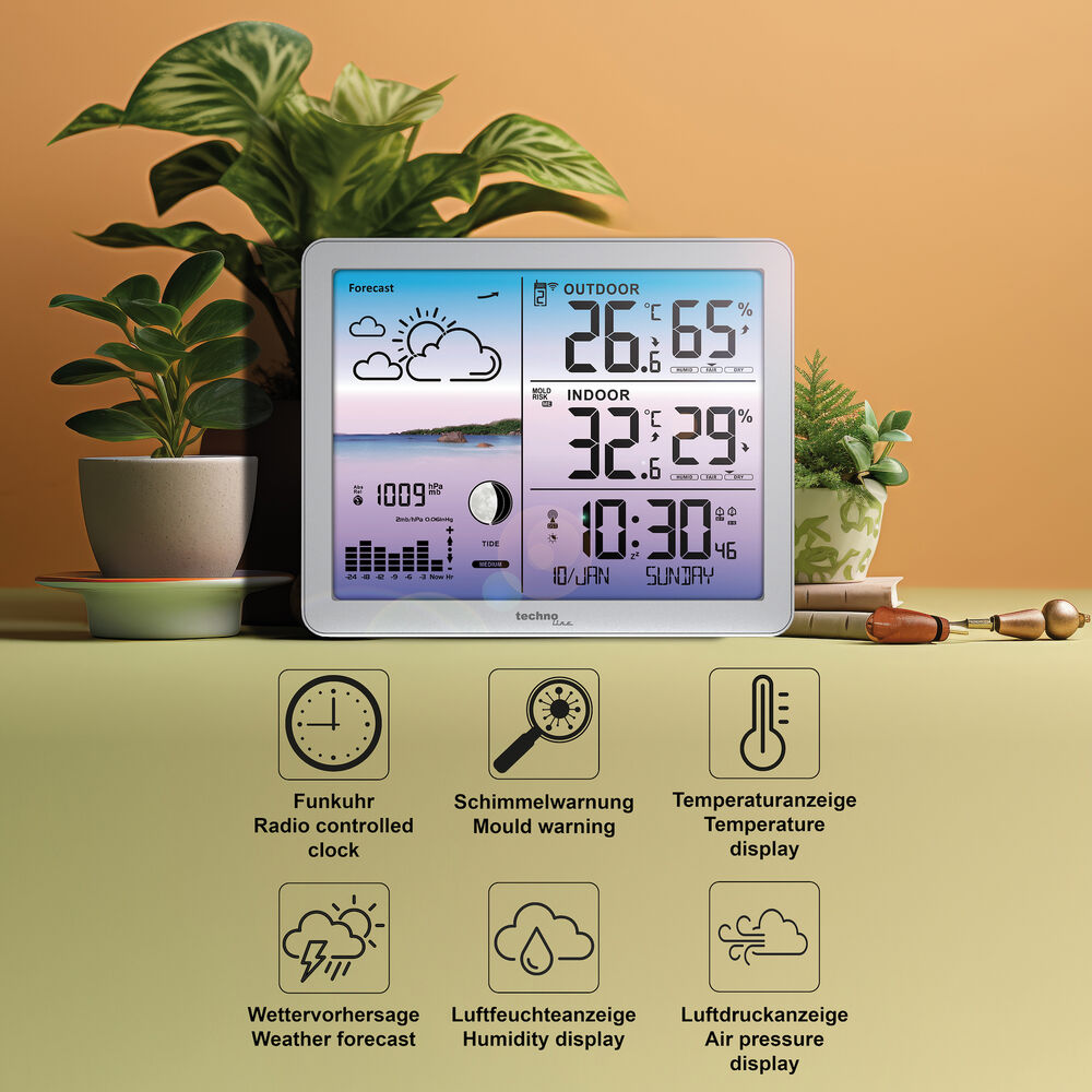 Funk-Wetterstation, WS 6520, mit Funkuhr Bild 2