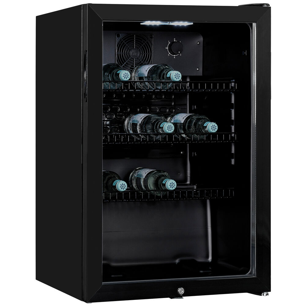 Glastrkhlschrank, 118 Liter, H 840 abschliebar,  schwarz