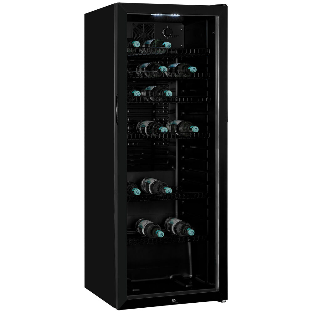 Glastrkhlschrank, 237 Liter, H 1.400 abschliebar,  schwarz
