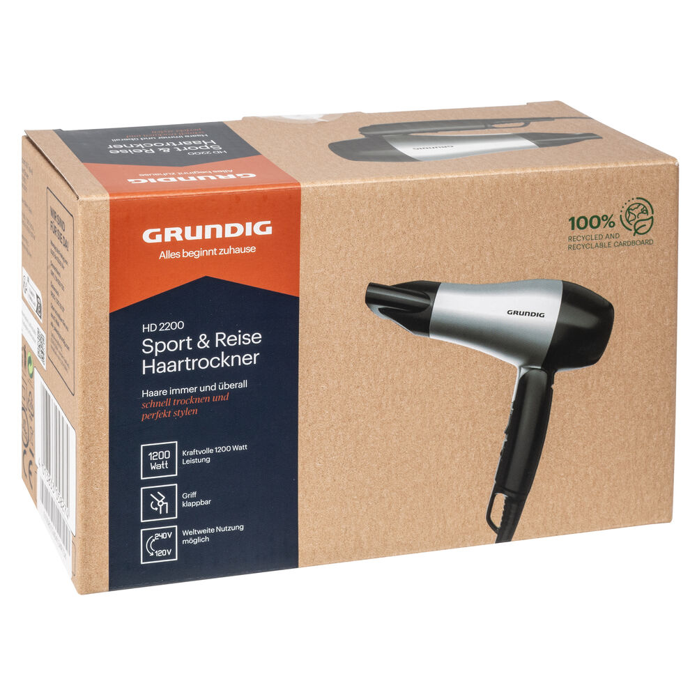 Sport- und Reisehaartrockner, HD2200, 1200W Bild 2