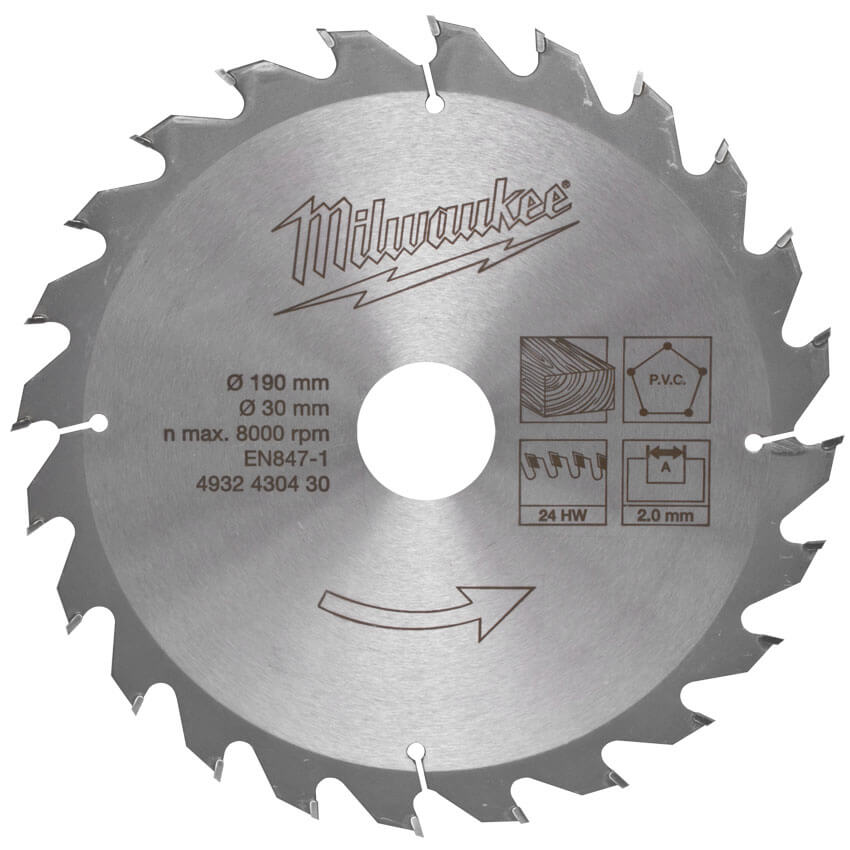 Kreissgeblatt, fr Akku-Maschinen, 24-Zahn-Sgeblatt- 190, Bohrungs- 30 mm